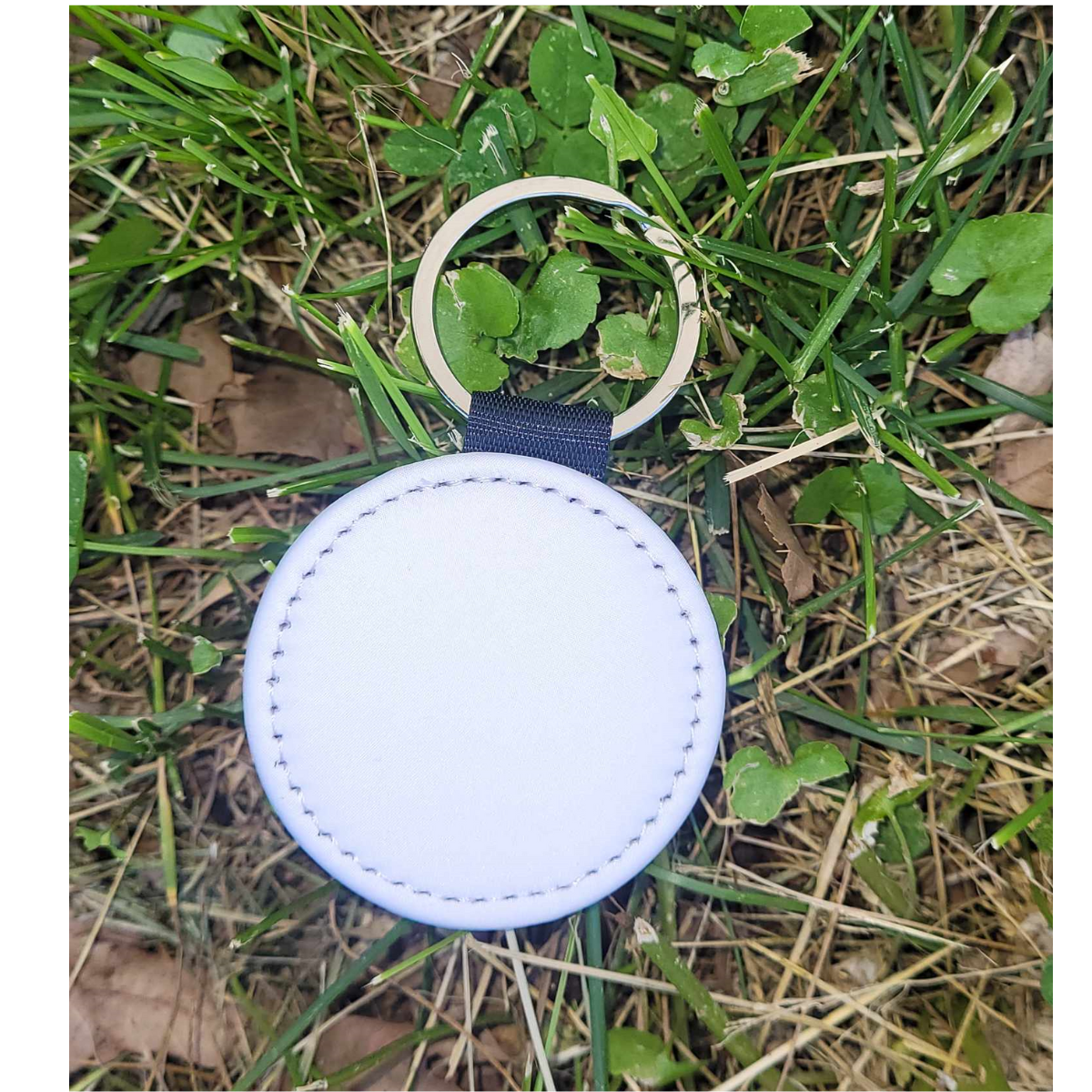 Circular Leather Keychain