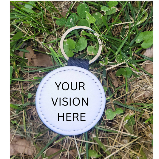 Circular Leather Keychain